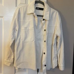 ZARA white corduroy jacket